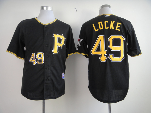 Men Pittsburgh Pirates 49 Locke Black MLB Jerseys
